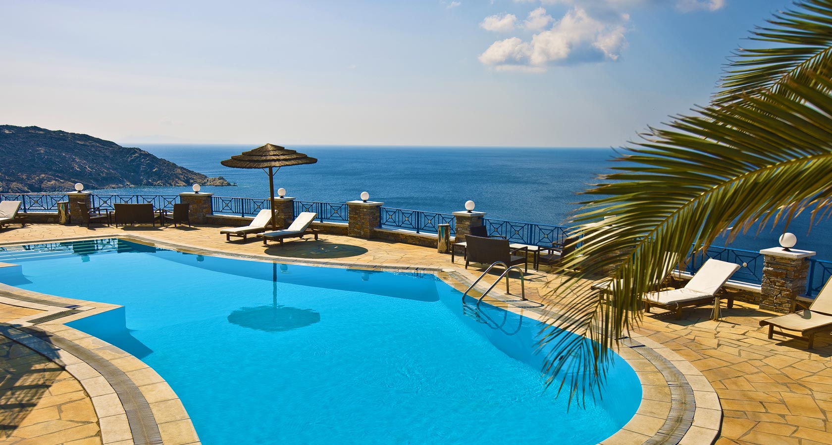 The Pool and Sea View of Hermes on Ios Island Greece